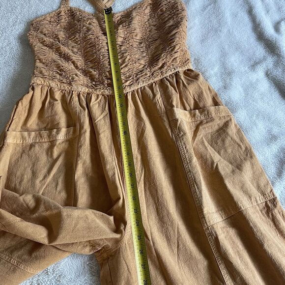 Free People Forever And Always Ruched One Piece Wide Leg Jumpsuit Size XL NWOT - Picture 5 of 13